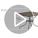 Flash Furniture Oia Commercial Grade 35.5" Square Gold Indoor-Outdoor Steel Patio Table with Umbrella Hole
