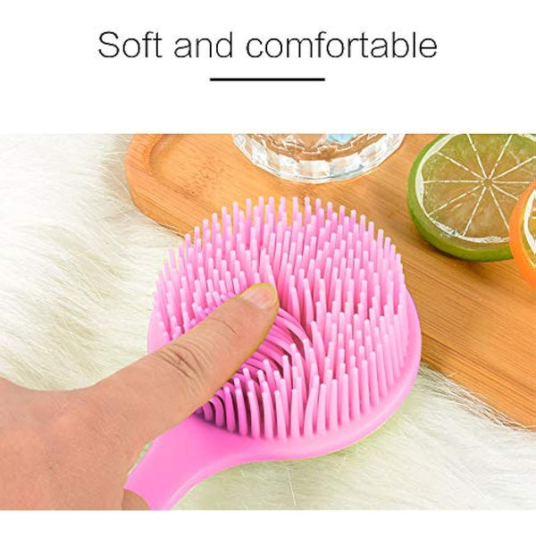 Ithyes Silicone Body Brush, Bath Brush Back Scrubber Long Handle Bath Shower Brush with Ultra Soft Bristles,Non-Slip,Pink