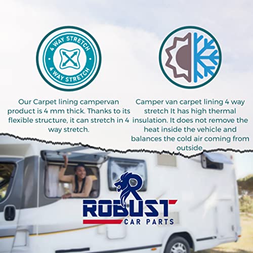 4 Way Super Stretch Lining Carpet for Camper Van Motorhome Car Vehicle Interior(Smoke,10 Metre x 2 Metre)