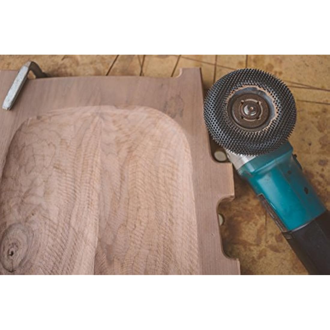 Kutzall Extreme Shaping Dish - Very Coarse, 4-1⁄2" (114.3mm) Dia. X 7⁄8" (22.2mm) Bore - Woodworking Angle Grinder Attachment for DeWalt, Bosch, Milwaukee, Makita. Abrasive Tungsten Carbide, DW412X120