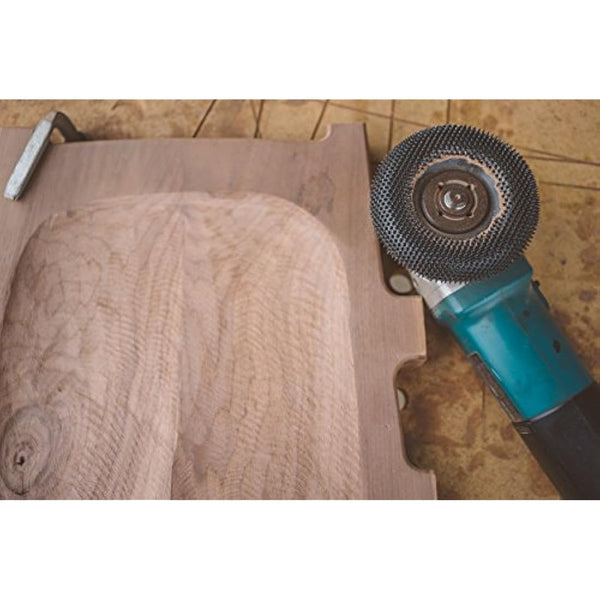 Kutzall Extreme Shaping Dish - Very Coarse, 4-1⁄2" (114.3mm) Dia. X 7⁄8" (22.2mm) Bore - Woodworking Angle Grinder Attachment for DeWalt, Bosch, Milwaukee, Makita. Abrasive Tungsten Carbide, DW412X120