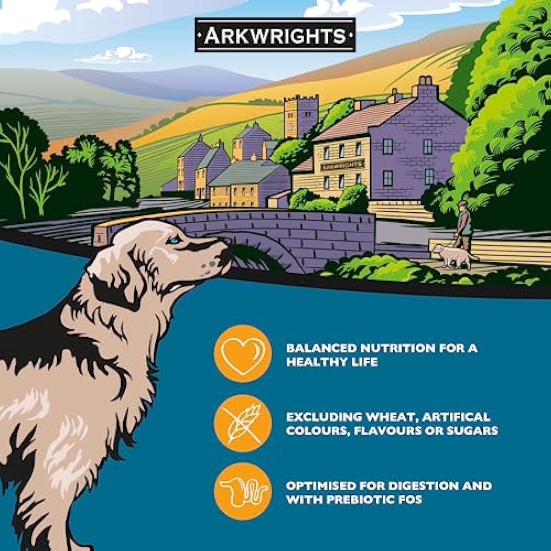 Arkwrights Sensitive Complete Dry Dog Food 15kg - Extra Chicken and Wheat Free Recipe - Sensitive Nutrition for Working Adult Dogs - Dry Dog Biscuits