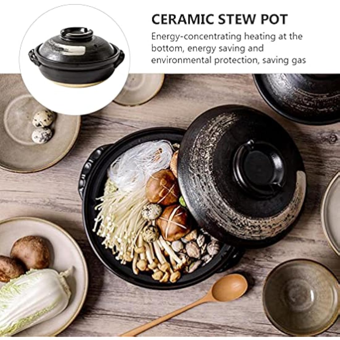 9 * 4Inch Ceramic Hot Pot Earthenware Clay Pot Fondue Pot Earthen Pot Round Stewpot Clay Pots Soup Pot Casserole Cooking Pot for Home