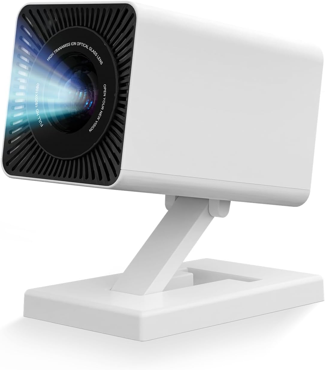 Mini Projector with WIFI 6 and Bluetooth, 4K 1080P Support Portable Projector 200'' Screen Movie Projector Auto Keystone Compatible for Laptop, PC, Smartphone