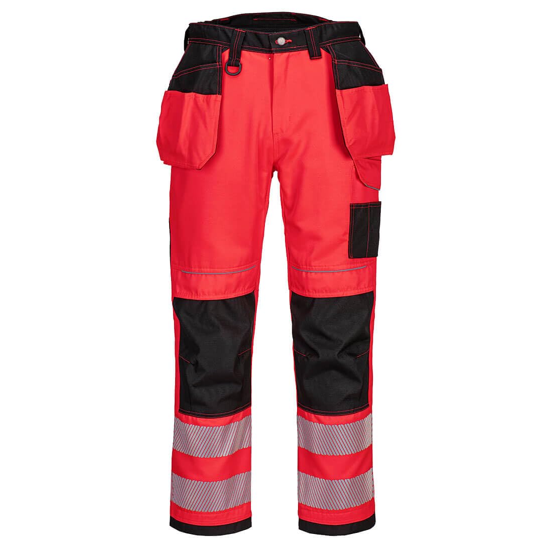 Portwest T501 Mens PW3 Hi Vis Work Trousers - Holster Pocket Workwear Safety Construction Trousers Orange/Black, 34