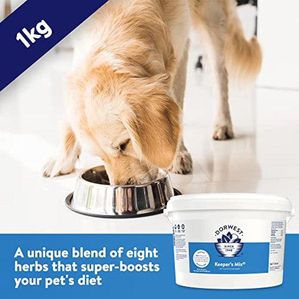 Dorwest Keeper’s Mix, 1kg, Herbal Health Supplement for Dogs and Cats, Natural Herbs, Vitamins, and Minerals – for Healthier Happier Pets
