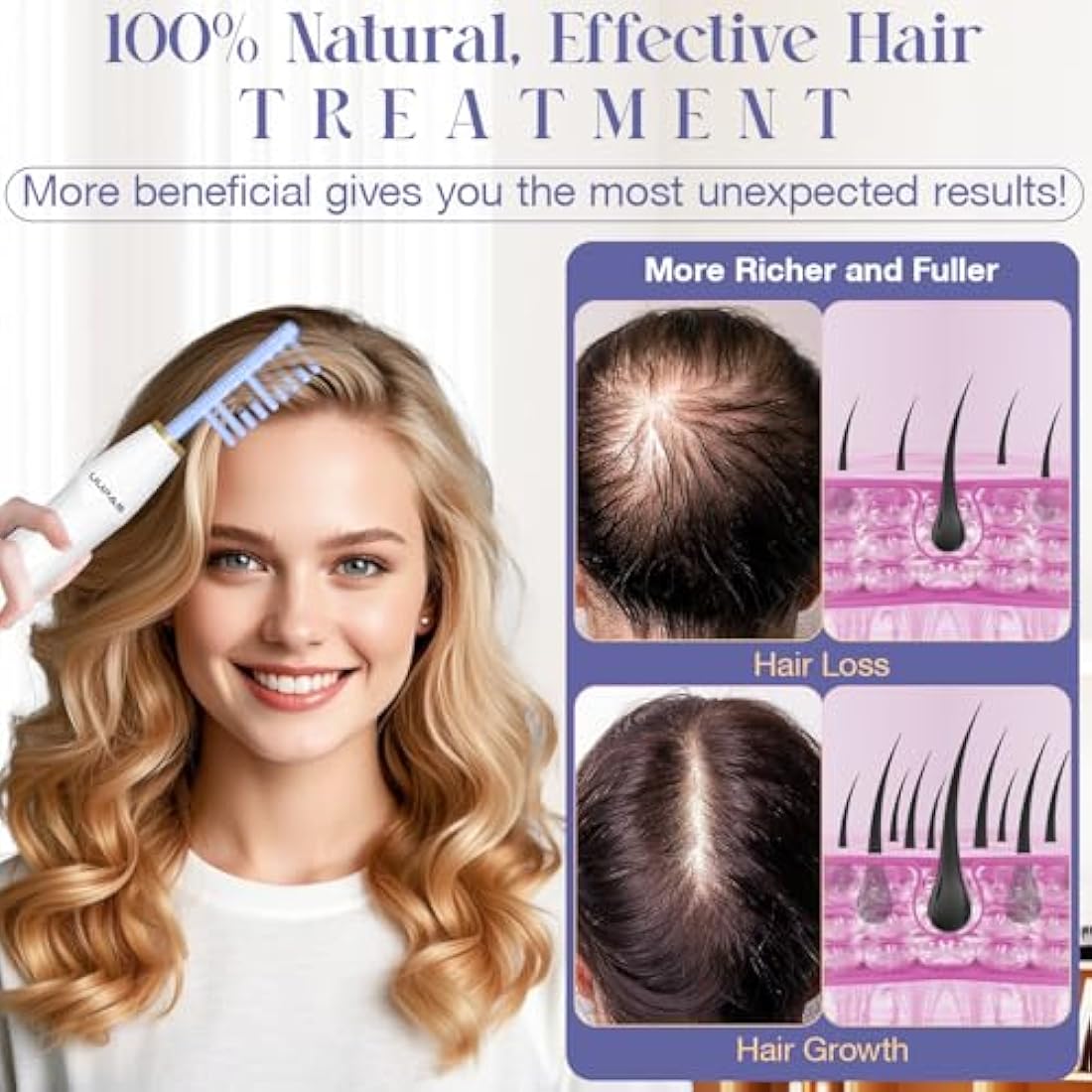 High Frequency Wand - UUPAS 6 Blue Light Argon and Neon Gas Acne HF Facial Machine - High Frequency Skin Therapy Device for Hair Loss, Skin Tightening, Spot Wrinkle Remover, Body Care Facial Massager