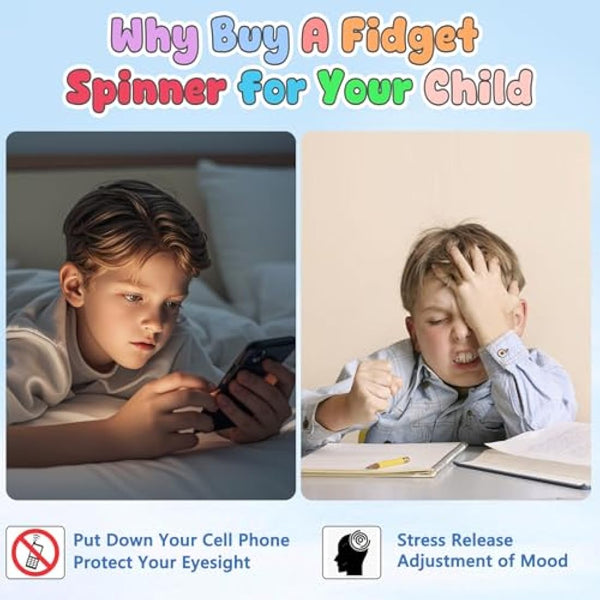 Aolcev Fidget Spinner Metal Fidget Toy Stainless Steel Fast Bearing 2-5 Minutes Spins Hand Spinner Tri Finger Gyro Toy EDC ADHD Focus Anxiety Stress Relief Toys Gifts for Kids Adults-Blue