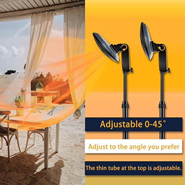 DONYER POWER Electric Quartz Patio Heater Garden Heater Waterproof Outdoor Free Standing 2000W