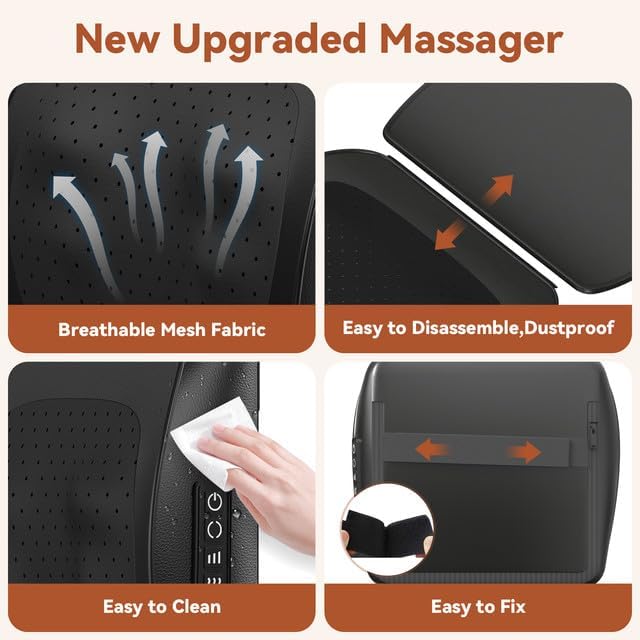 Back Massager, WERTYI Neck and Back Massager with Heat, Deep Tissue 3D Kneading Shiatsu Massage Pillow for Body, Shoulder, Foot and Leg, Christmas Gifts for Women and Men - Remote Control