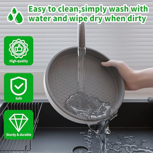 4 Pack 10 Inch Non-Skid Lazy Susan Turntable Organizers - Rotating Tray for Pantry Organization and Storage, Kitchen, Cabinet, Fridge, Bathroom Vanity, Countertop, Under Sink Organizing, Spice Rack