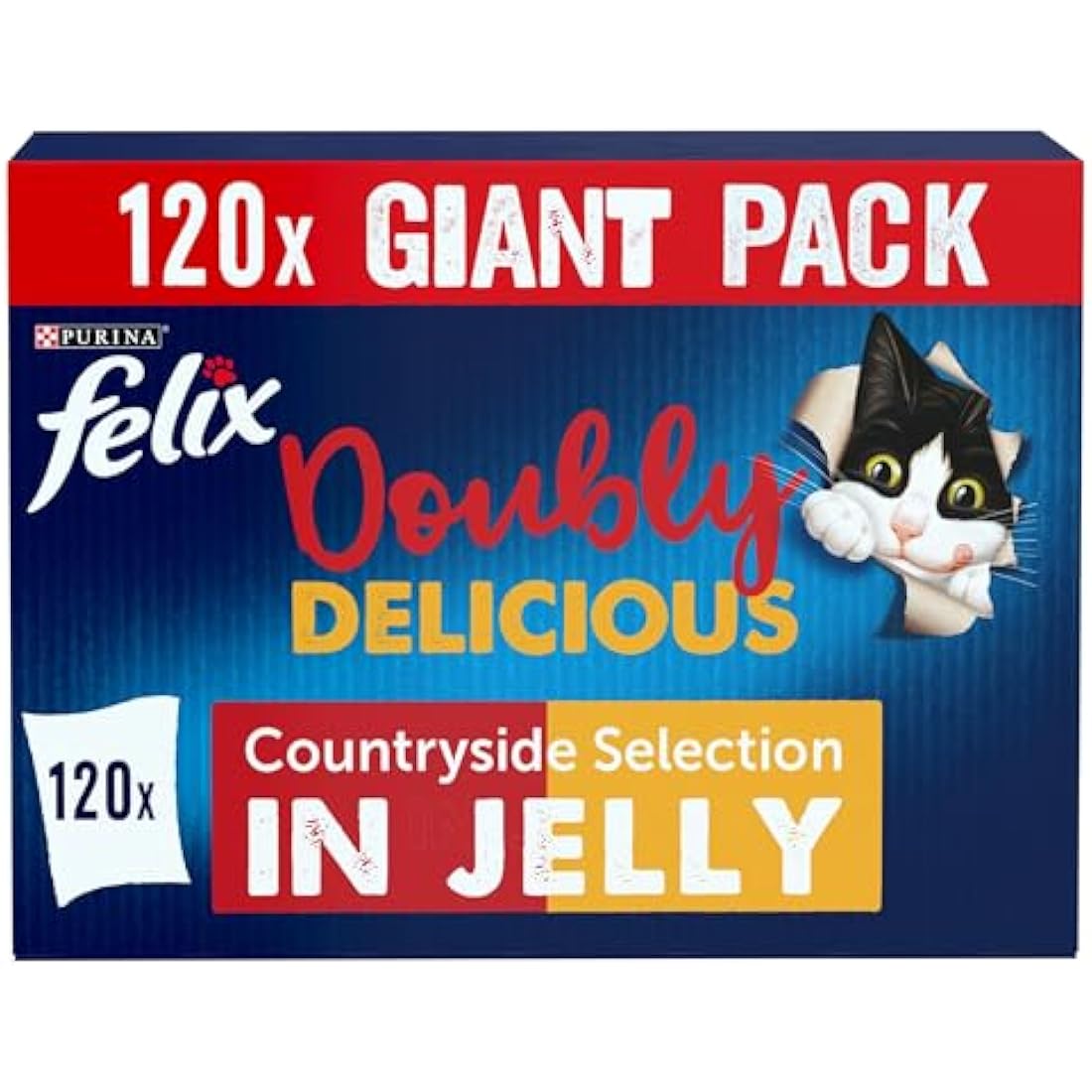 FELIX Doubly Delicious Meat Selection in Jelly Wet Cat Food 120x100g