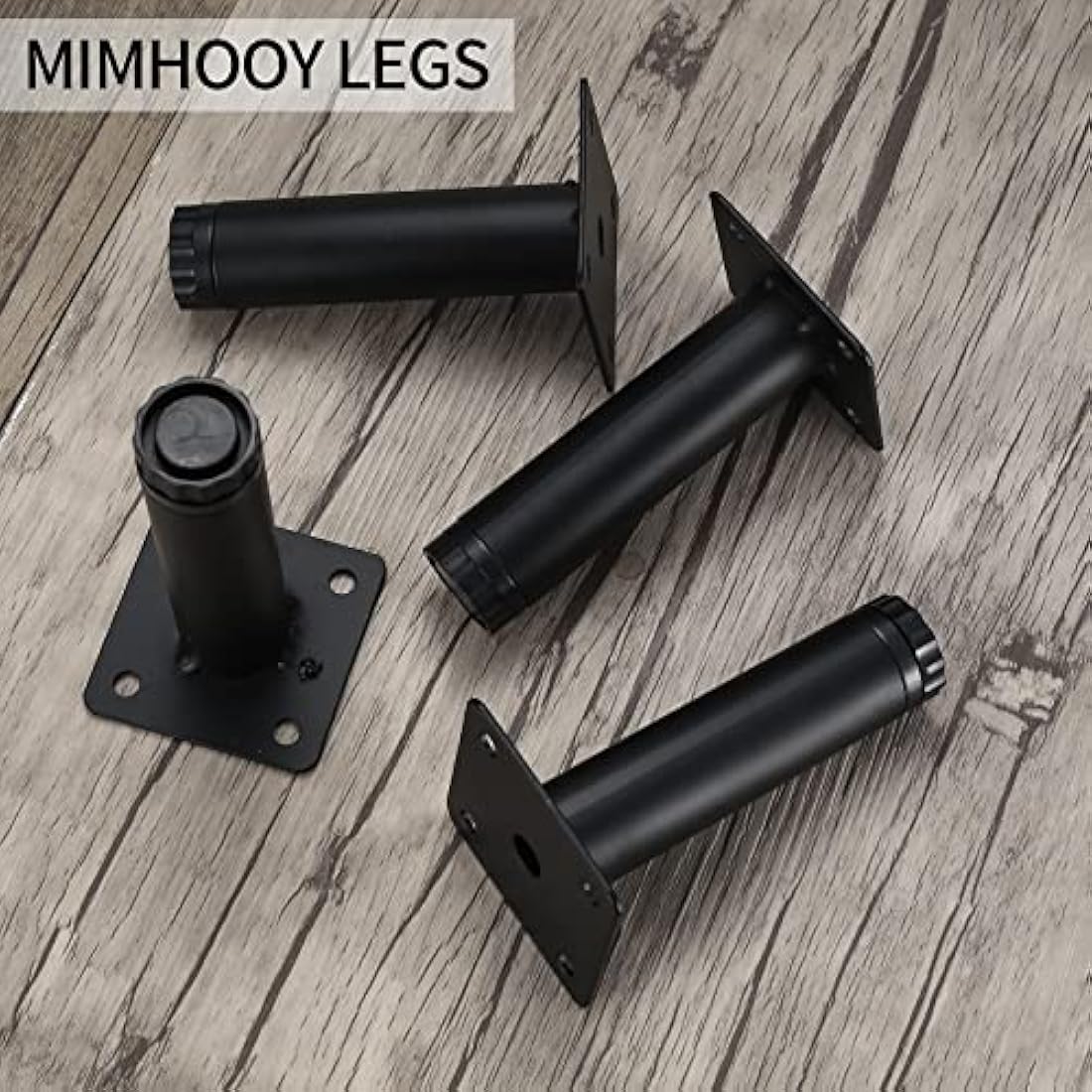 Fulushouxi 4 Pcs Furniture Legs, 5.9"/15cm Adjustable Furniture Support Feet, Metal Sofa Replacement Support Feet Legs for Sofa Table Chair Desk Kitchen Cupboard Cabinets Legs Feet (15CM)
