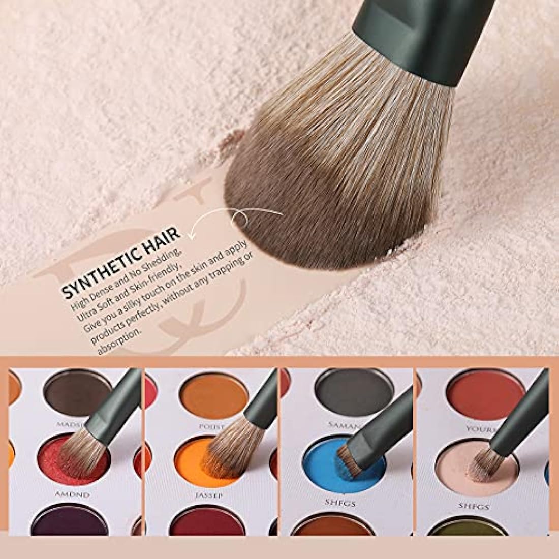 DUcare 14 Pcs Makeup Brush Set - File Series Extremely Comfortable Brown Hair Professional Kabuki Gift Pack