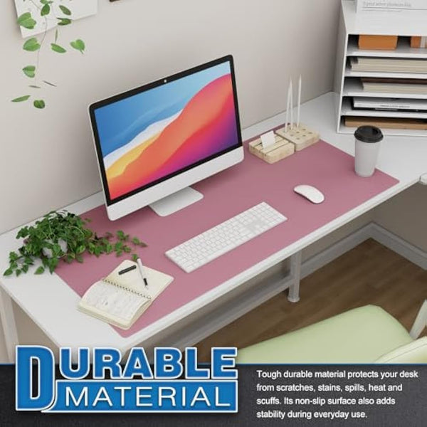 K KNODEL Large Office Leather Desk Mat, Mouse and Keyboard Pad, Computer and Laptop Mat, Desktop Protector and Cover, Writing Pad and Blotter (90x43cm, Purple)