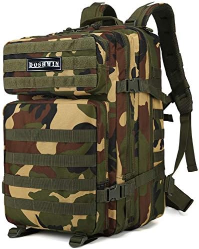 Doshwin 40L Military Backpack Tactical Army Assault Pack Molle Camo Rucksack for Camping Trekking Travel Hiking