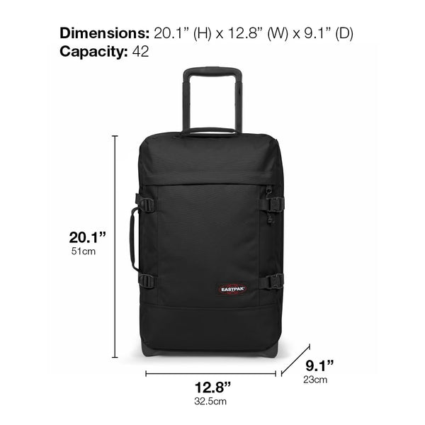 Eastpak TRANVERZ S Suitcase, 51 x 32.5 x 23 cm, 42 L - Black (Black)