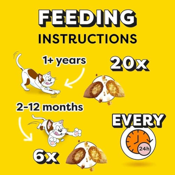 Dreamies Cat Treats, Tasty Snacks with Delicious Cheese and Tempting Beef, 8 Pouches of 60 g