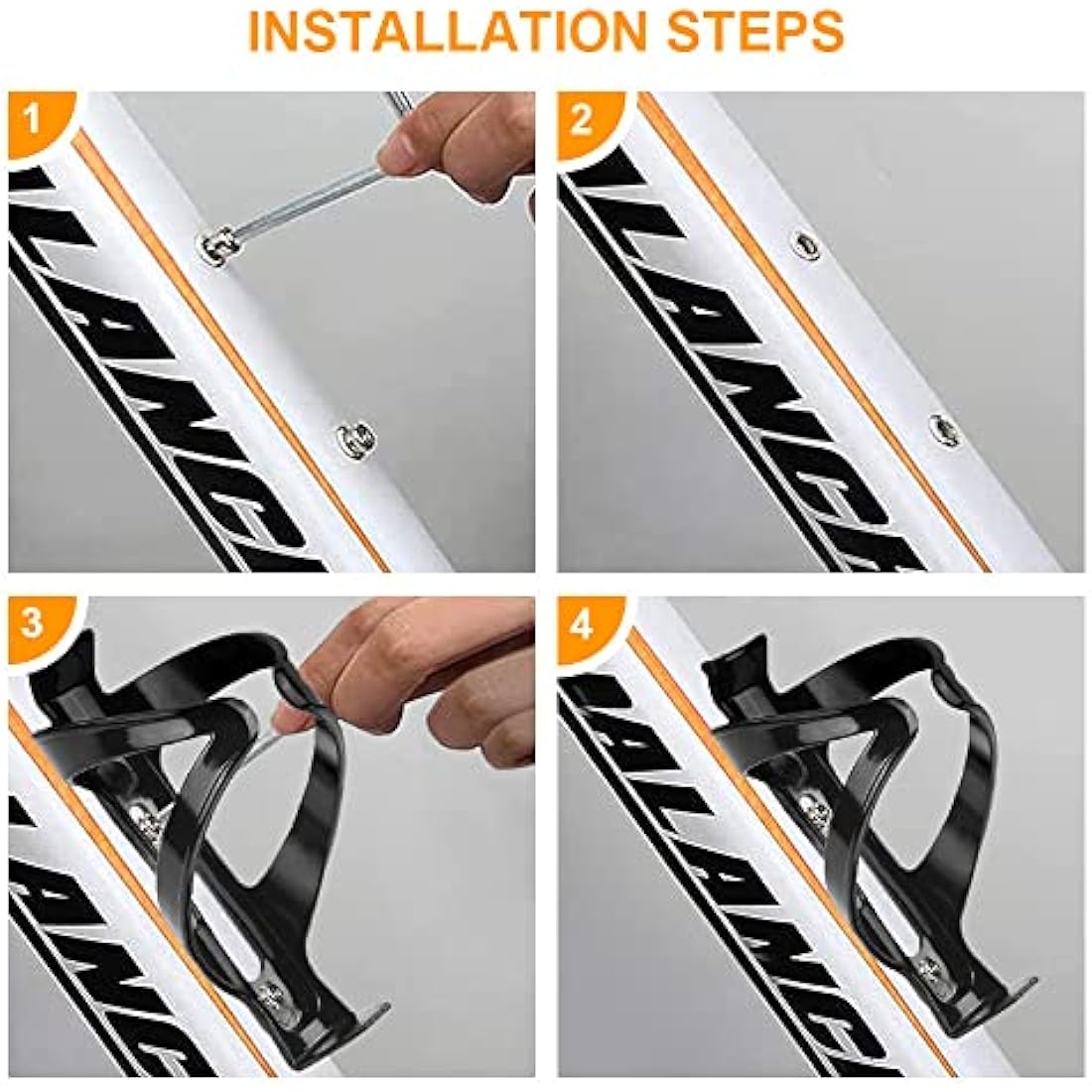 Ainiv Bike Water Bottle Cage with BPA-free 800ml/28oz Bike Bottle(Green), Black Gloss Strong Bike Water Bottle Holder, Bicycle Cup Holder, Cycling Bottle Holder for Road Bike and Mountain Bike