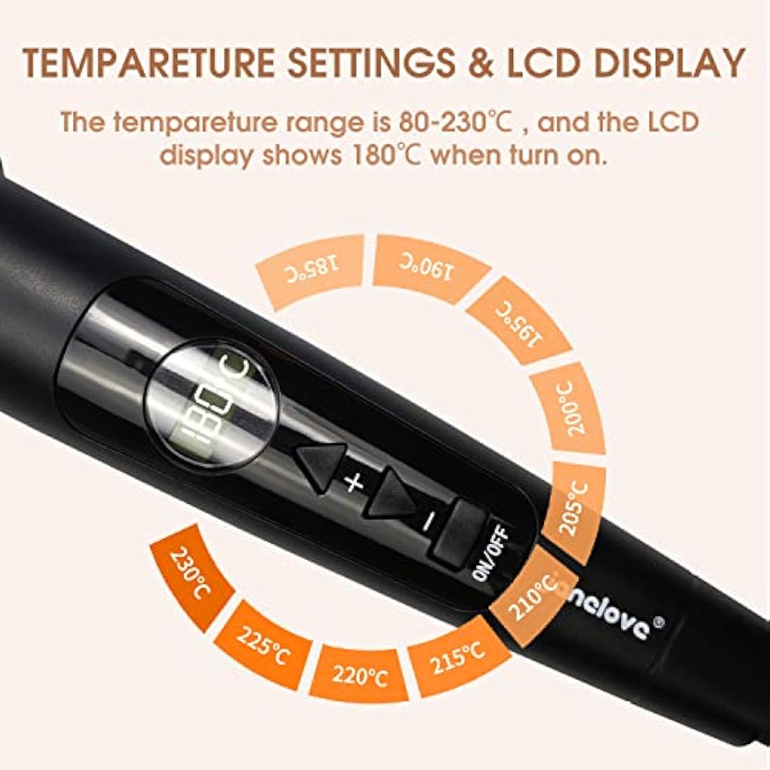 janelove Hair Curler, Curling Wand,6 in 1 Hair Iron Set for Long/Short Hair, with 5 Interchangeable Ceramic Barrel,Include Large/Small Curlers,with Heat Resistant Glove