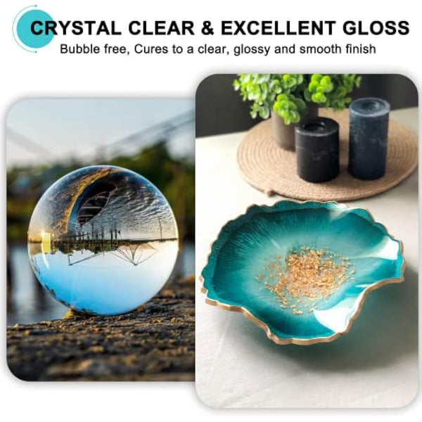 JDiction Epoxy Resin, Clear High Gloss 1 Gallon/3.78L Epoxy Resin Self-Leveling Coating and Casting Resin for Jewelry Making, Table Top, Wood and Mold Crafts