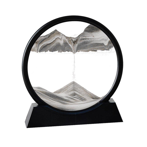 Arthink Moving Sand Art Picture,Liquid Motion 3D Sea Sandscape in Motion Display, Flowing Sand Frame Desktop Art Bookshelves Home Office Decoration(12 inch, Green)