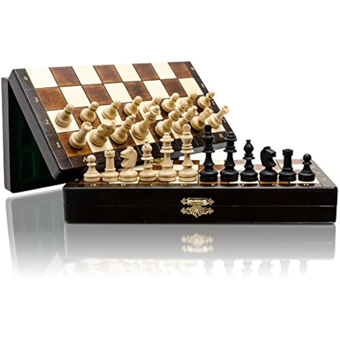 Master of Chess Magnetic Wooden Chess Set with Pieces 28 cm / 11 in - Handmade Foldable Travel Chess Set - Small Chess Set for Children and Adults