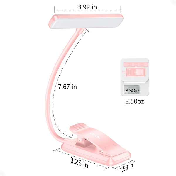 Gritin 19 LED Book Light, Reading Light Book Lamp for Reading at Night with Memory Function, 3 Eye-Protecting Modes -Stepless Dimming, Long Battery Life, 360° Flexible Lamp for Bed,Tablet