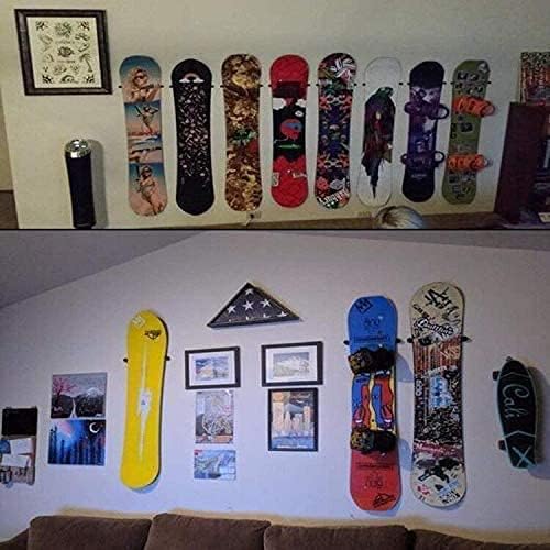 Ski/ Snowboard Storage Rack, Snowboard Display Rack, Wall Mount Storage Organizers, Floating Hanger Rack - Invisible Design - Hold 2 Snowboard - Screws and washer Included - Protect Snow Board