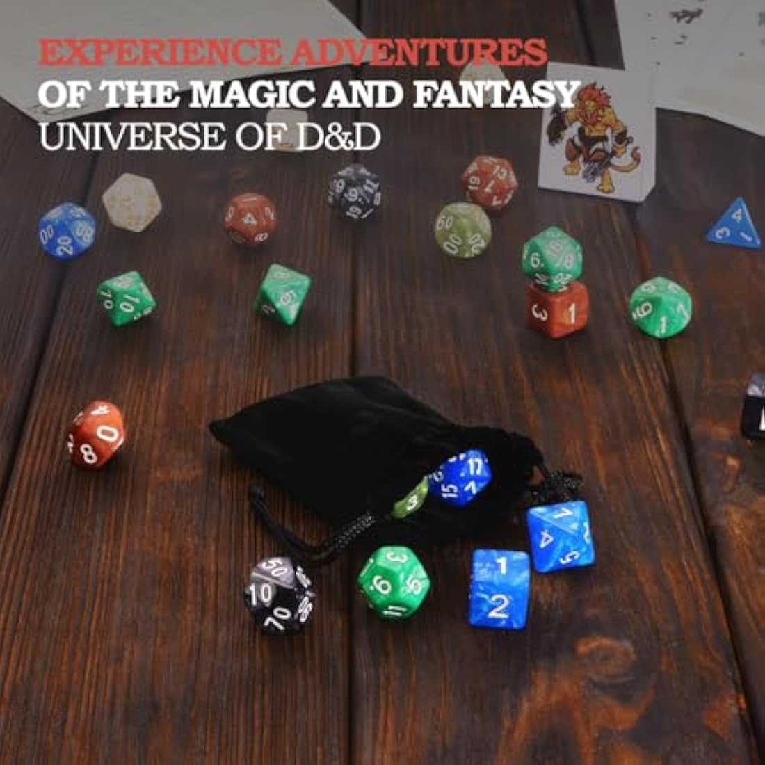 Dungeons and Dragons Essentials Kit - Starter Set Extra 6 Dice Sets, Flannel Bags, Master Screen, Figures, New Heroes, Dice Guide, Statistic Sheets - DND 5th Edition Rolling Board Game