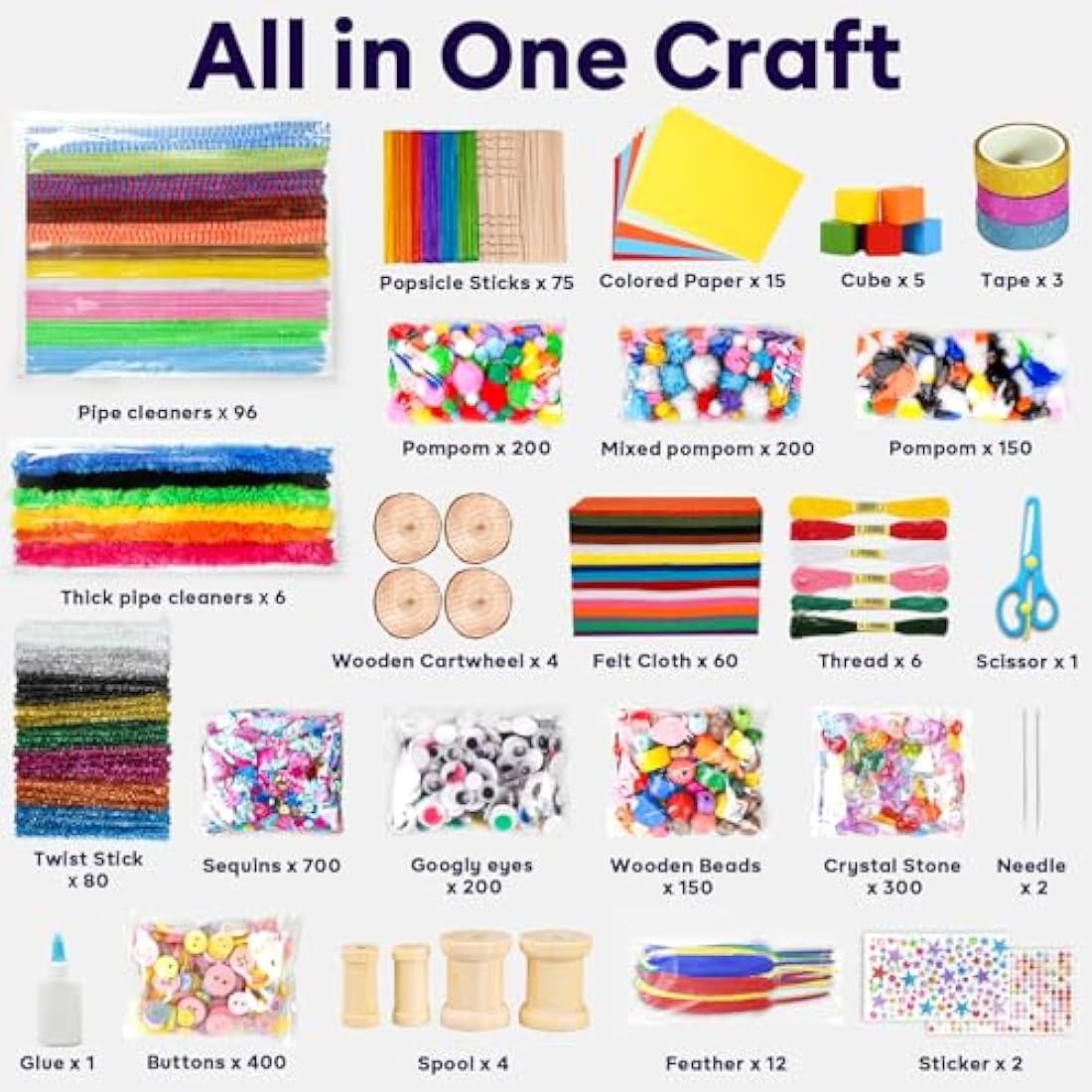 FunzBo Crafts Kits for Kids, 4000+Pcs Arts and Crafts Activity Kit Craft Box Girls Toys DIY Creative Birthday Gifts for Kids Age 4 5 6 7 8-12