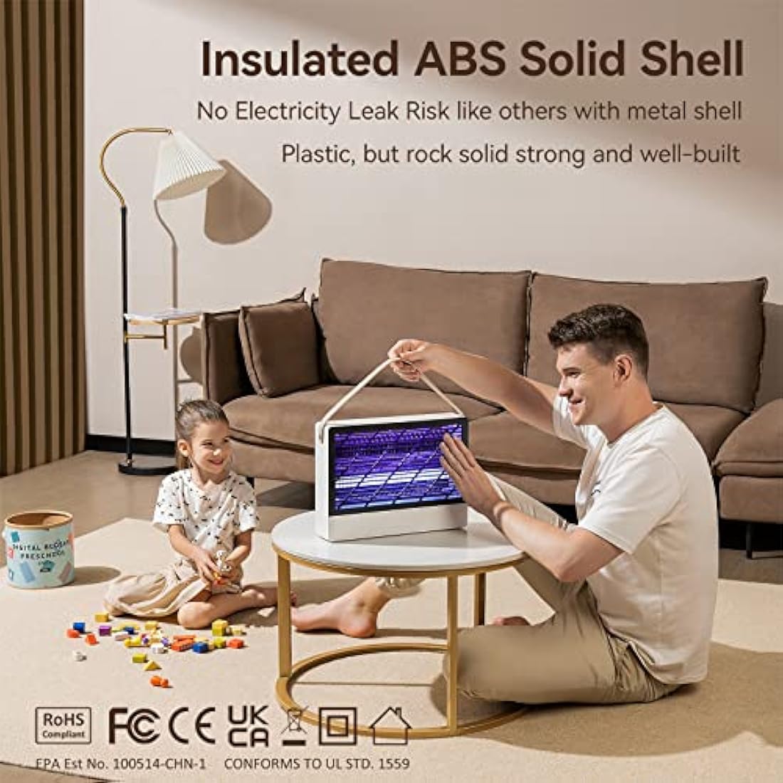 2-Pack Quiet Hybrid Spectrum 20W Fly Zapper Electric Fly Killer Flies Catcher Fruit Flies Trap Bug Zapper for Home Indoor Insect Mosquito Killer Lamp with 4 Replacement Bulbs - UK Plug