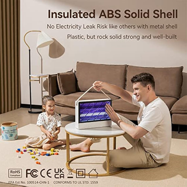 2-Pack Quiet Hybrid Spectrum 20W Fly Zapper Electric Fly Killer Flies Catcher Fruit Flies Trap Bug Zapper for Home Indoor Insect Mosquito Killer Lamp with 4 Replacement Bulbs - UK Plug