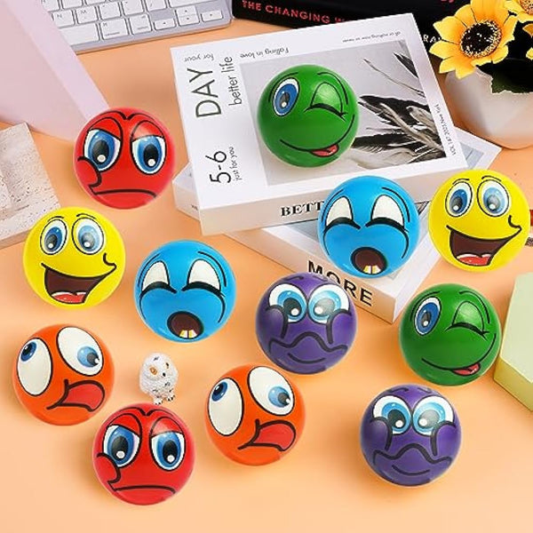 Ainiv Squeeze Stress Balls, 12pcs Stress Relief Ball, Sensory Stress Ball for Kids and Adults, Hand Exercise Stress Relief Balls, Squeeze Toys for Anxiety, Fidget, Tension, Manage Anger-Funny
