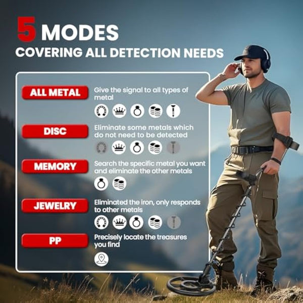 DR.ÖTEK Metal Detector for Adults Professional, Lightweight, Pinpoint & Exclusive Memory Mode, Higher Accuracy, IP68 Waterproof Coil, Bigger Backlit LCD Display, New Advanced DSP Chip