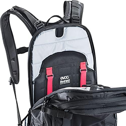 EVOC FR TOUR 30l technical touring backpack (integrated back protector with shock absorption, ideal for multi-day tours, main compartment with pass-through, hydration system slot, rain cover), black