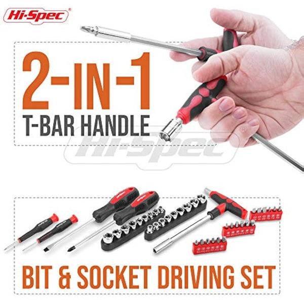 Hi-Spec 73pc Complete Household Tool Box – Essential Kit with Hand Tools for Mechanics, Home, Office Repairs, General Maintenance & DIY Projects