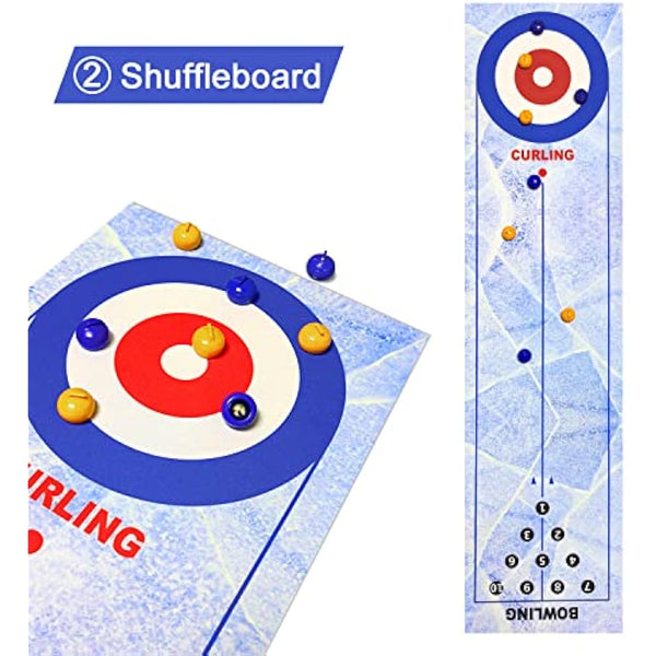 3 in 1 Tabletop Curling Game, Table Top Shuffleboards Curling Bowling,Tabletop Game Interactive Game for Kids & Adults Family Party Games