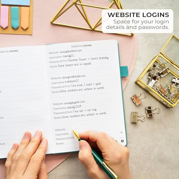 Clever Fox Address Book with alphabetic tabs - PU Leather Telephone and Address Book for Keeping Contacts Safe, Contact Organizer Journal, Medium Size (13.5 x 19cm) Hardcover, Aquamarine