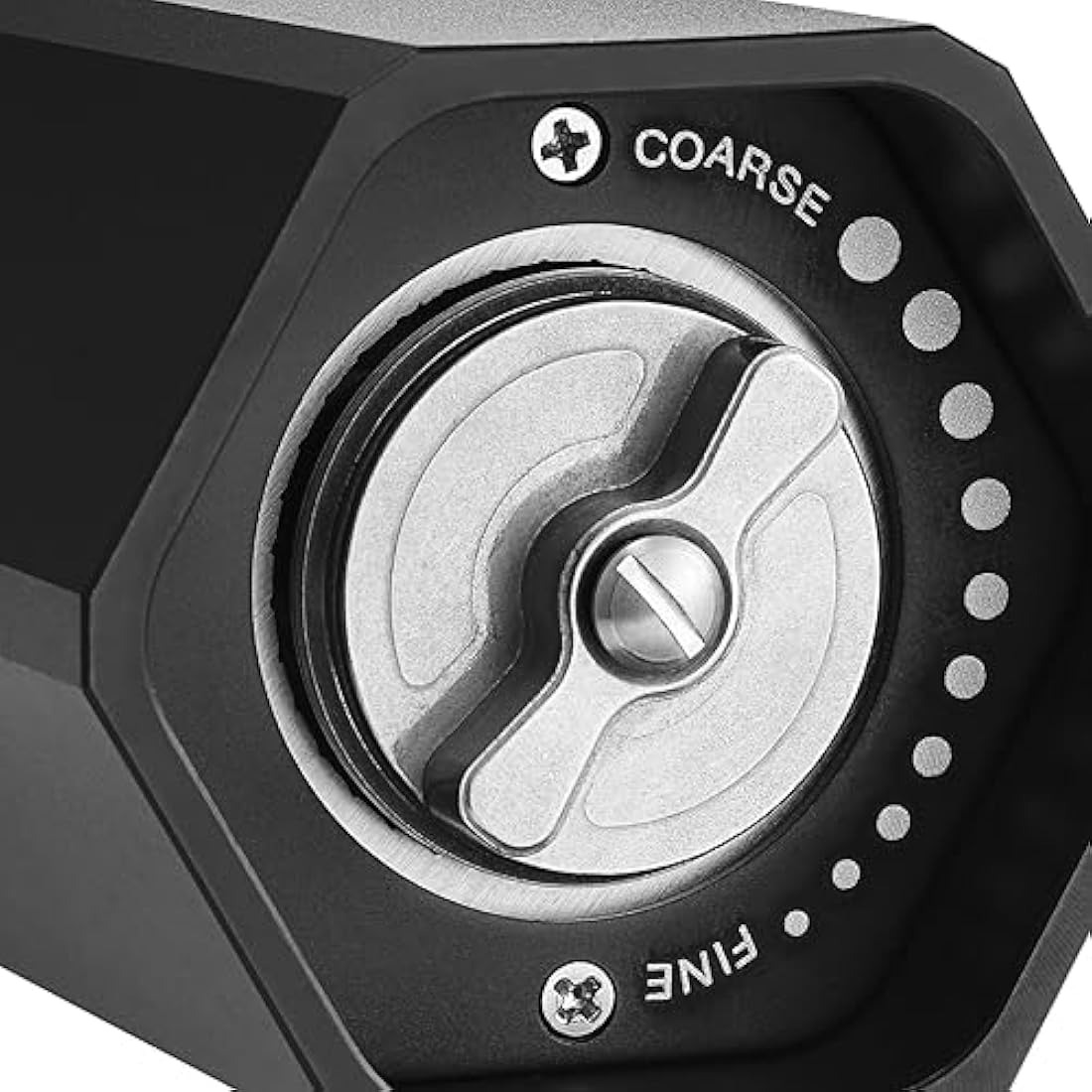 HexClad HexMill Pepper Grinder, Professional Grade Heavy Duty, Refillable, Aluminum Matte Black, Adjustable Ten Coarse Grind Settings