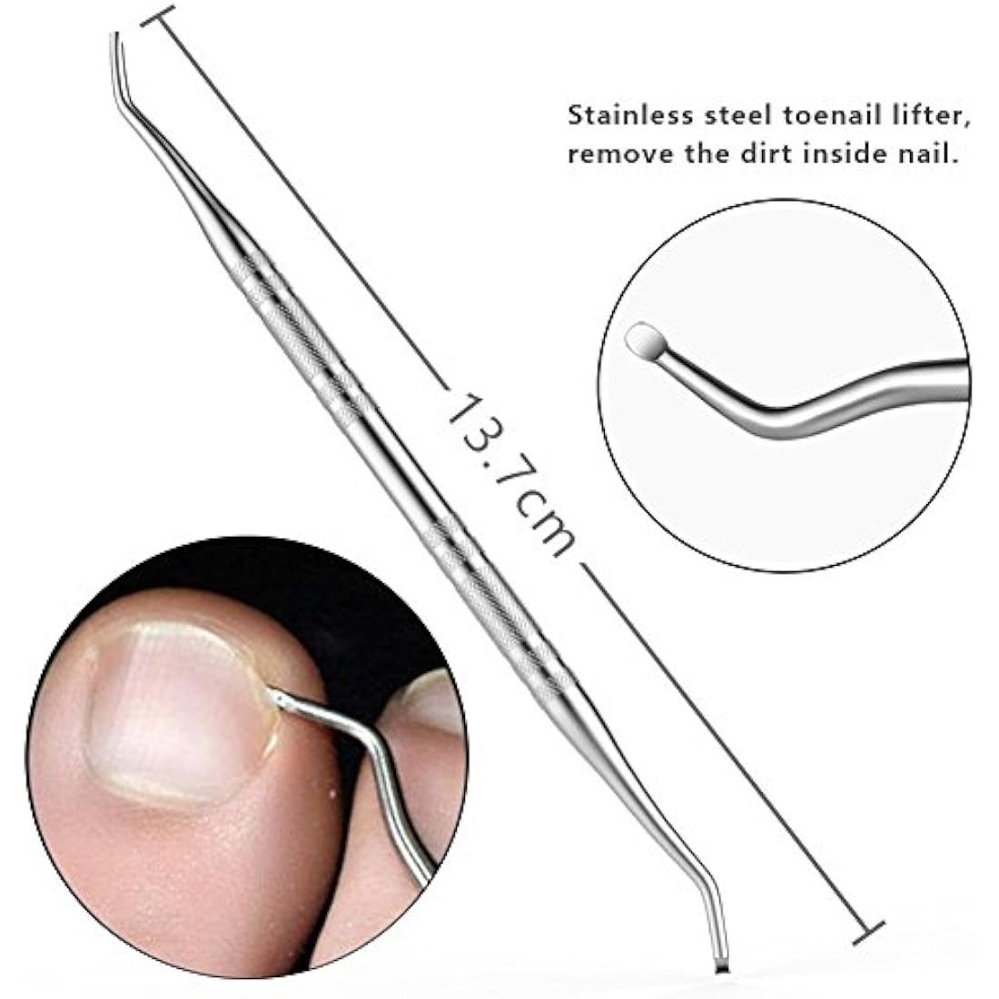 MojiDecor Ingrown Toenail Filae and Ingrowing Toenail File, Professional Nail Care Set 6PCS Premium Stainless Steel Manicure Pedicure Set, Nail Nipper Nail Slider Nail File and Ingrown Toe Tool