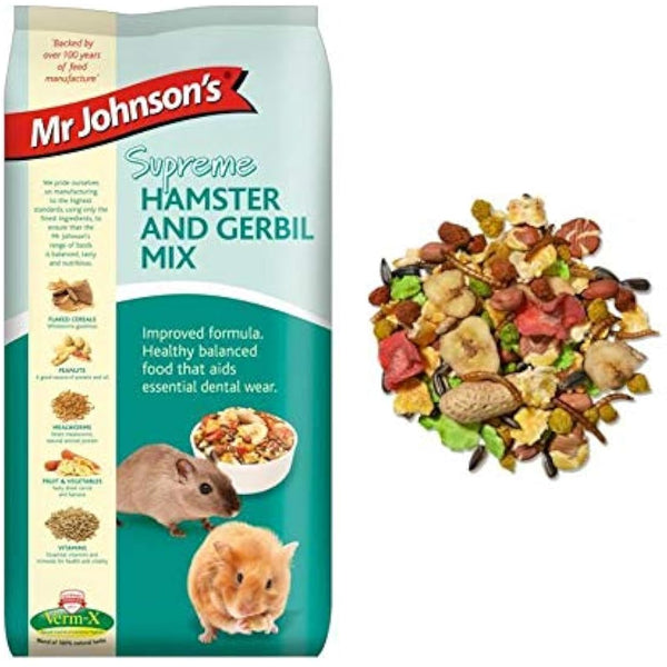 Mr Johnsons Supreme Hamster and Gerbil Mix Muesli Mealworm Fibre Food 900g