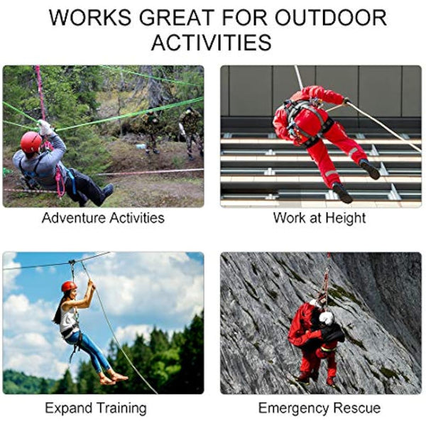 NewDoar 30KN Single/Double Pulley CE Certified Large Rescue Pulley for Diameter Max 16mm Rope Single/Double Sheave with Swing Plate for Rescue Hauling Arborist Tree Climbing