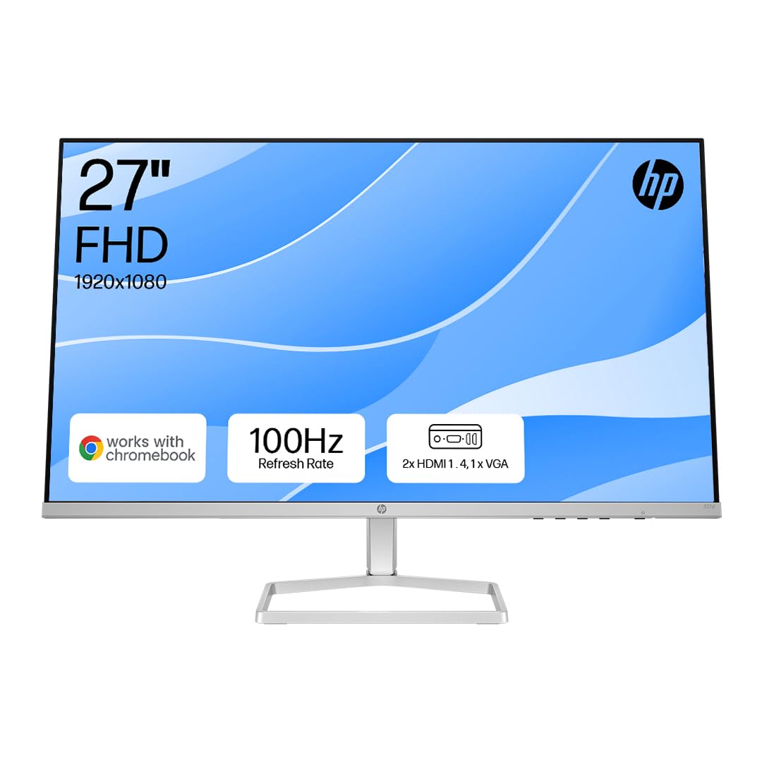 HP Series 5 27" FHD Height Adjust Monitor (527sh) - 100Hz Refresh Rate, 1500:1 AR, 99 percent sRGB Spectrum, 300 Nits Brightness - HDMI, VGA Ports - Ergonomically Adjustable - Responsibly Made