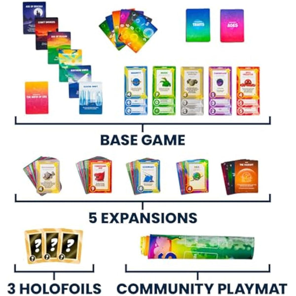 Doomlings Deluxe Bundle - A Delightful Card Game For The End of The World - Best New Strategy Card Game for Adults, Teens & Kids| 2-6 Players | Perfect for Families | Includes 5 Expansions & 1 Playmat