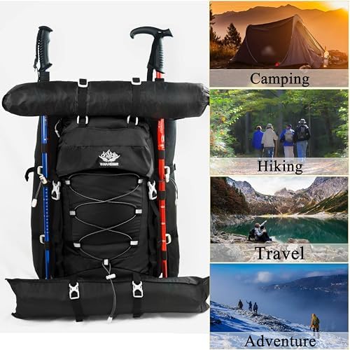 60L Travel Hiking Camping Backpack with Rain Cover, Backpack Water Resistant,Climbing Backpack for Men Women