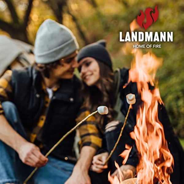 Landmann Fire Basket - 60.5 cm | Made of Powder-Coated Steel - Weatherproof and Stable | With Spark Guard for 360° Visibility & Protection from Sparks | Practical Carry Handle & Sturdy Base [Black]