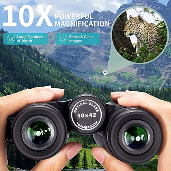 Gosky 10x42 Roof Prism Binoculars for Adults, HD Professional Binoculars for Bird Watching Travel Stargazing Hunting Concerts Sports-BAK4 Prism FMC Lens-with Phone Mount Strap Carrying Bag