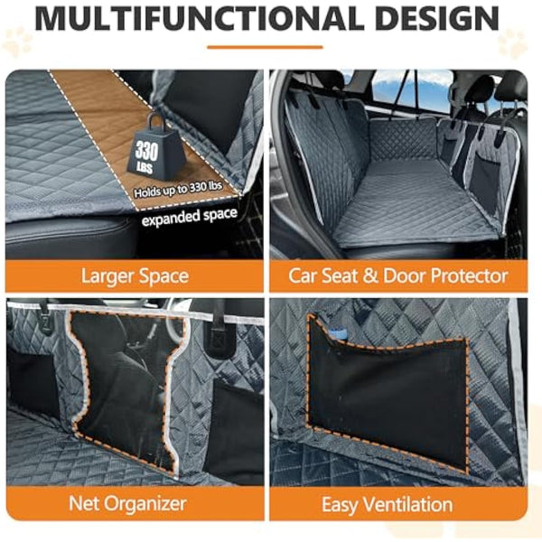 ANOSOSPECIAL Back Seat Extender,Dog Car Seat Cover,Waterproof Pet Hammock Travel Bed,Durable Camping Air Mattress,Non Inflatable Car Bed Mattress Easy Clean for SUV Truck (Grey)