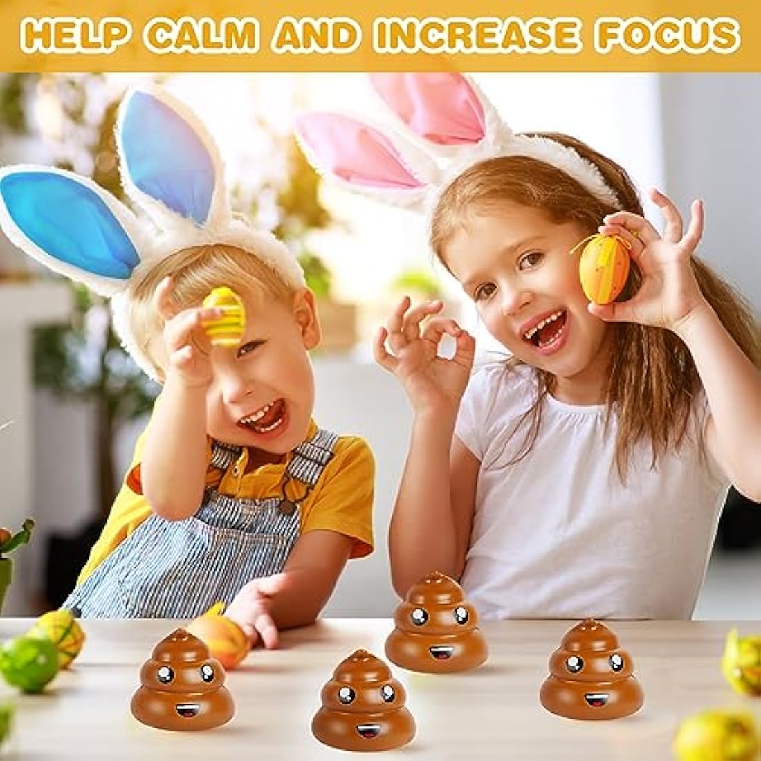 Ainiv Fake Poop Squeeze Stress Balls, 4pcs Stress Relief Ball, Sensory Stress Ball for Kids and Adults, Hand Exercise Stress Relief Balls, Squeeze Toys for Anxiety, Fidget, Tension, Manage Anger